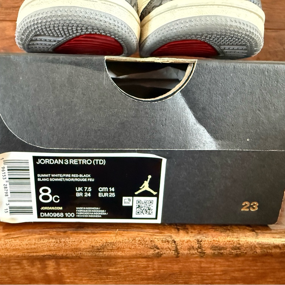 Jordan 3 Retro TD Summit White Red Black